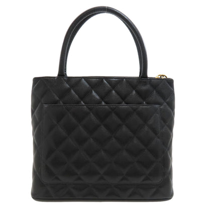 CHANEL Medallion GoldHardware Tote Bag Grained Calfskin Skin Ladies [Used]