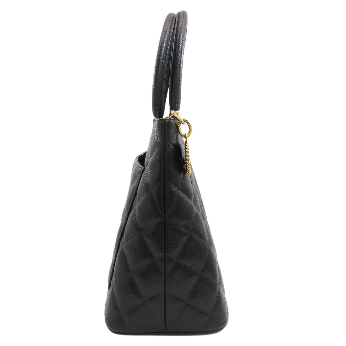 CHANEL Medallion GoldHardware Tote Bag Grained Calfskin Skin Ladies [Used]