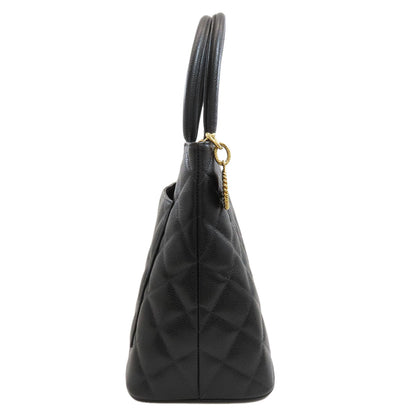 CHANEL Medallion GoldHardware Tote Bag Grained Calfskin Skin Ladies [Used]