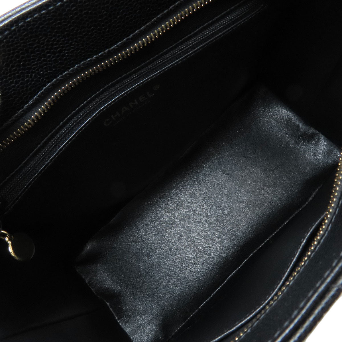 CHANEL Medallion GoldHardware Tote Bag Grained Calfskin Skin Ladies [Used]