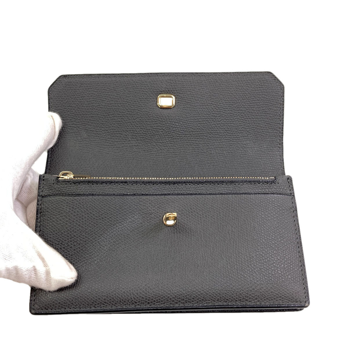 Valextra Brera Long wallet (with coin pocket) Leather Ladies [Used]