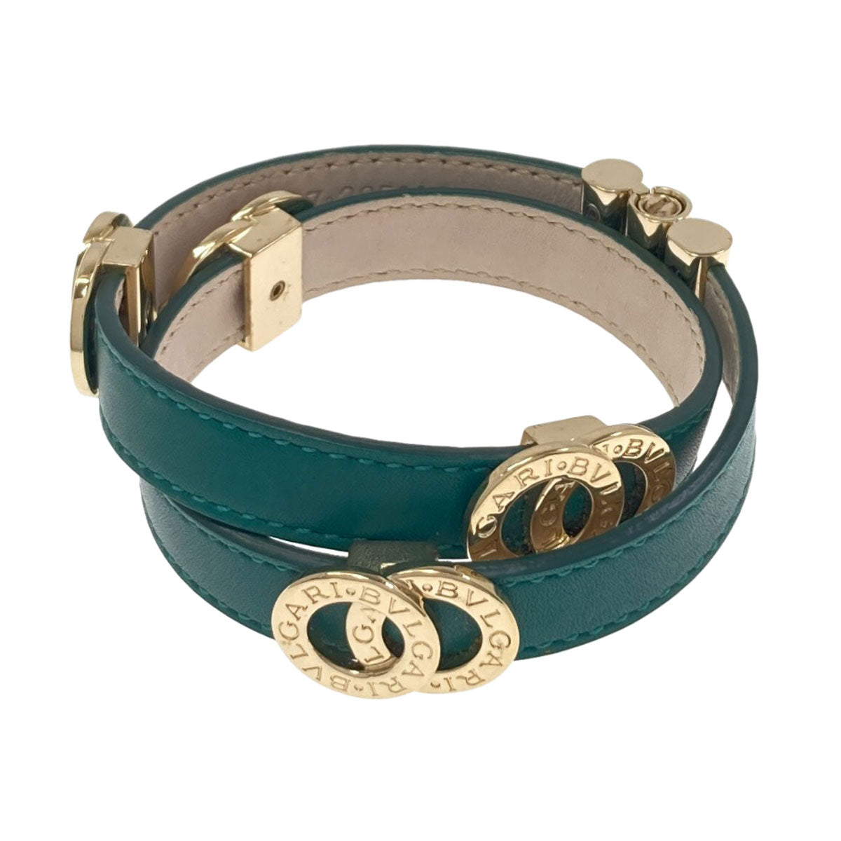 BVLGARI BVLGARI BVLGARI Double Coil Bracelet Bracelet Leather MetalLadies [Used]