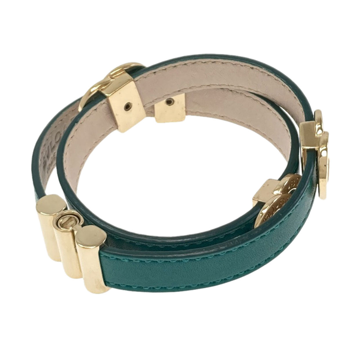 BVLGARI BVLGARI BVLGARI Double Coil Bracelet Bracelet Leather MetalLadies [Used]