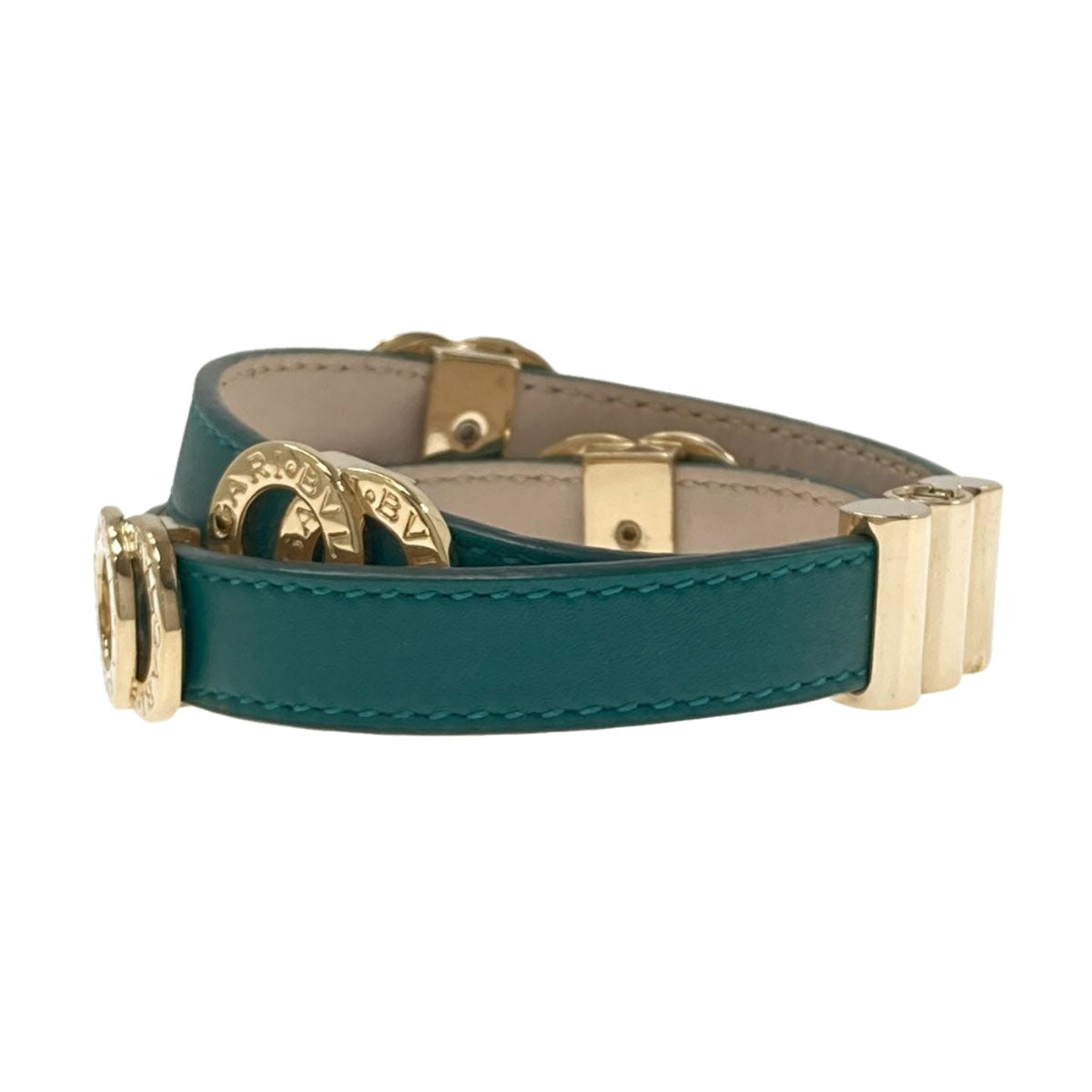 BVLGARI BVLGARI BVLGARI Double Coil Bracelet Bracelet Leather MetalLadies [Used]