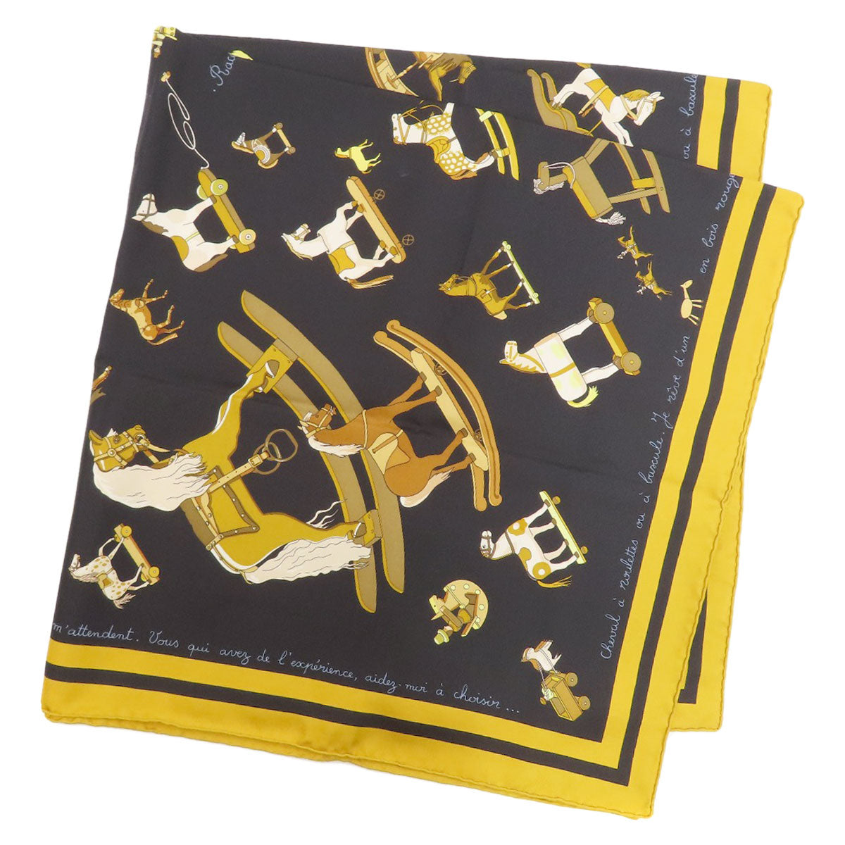 HERMES Carre90 Let's talk about horses Scarf Silk Ladies [Used]
