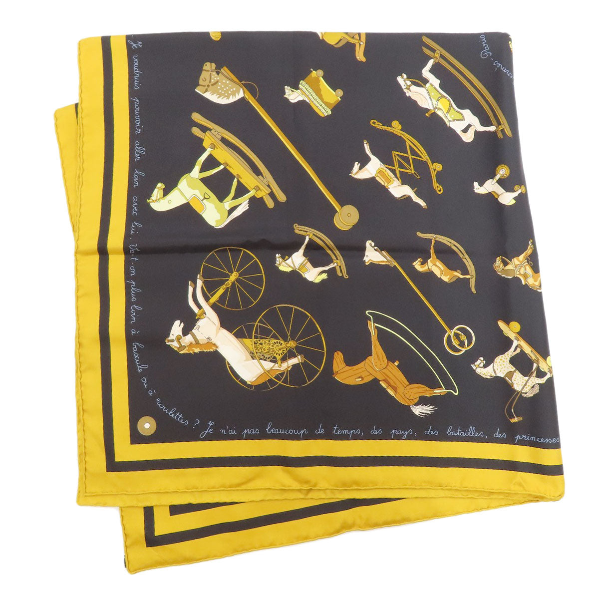 HERMES Carre90 Let's talk about horses Scarf Silk Ladies [Used]