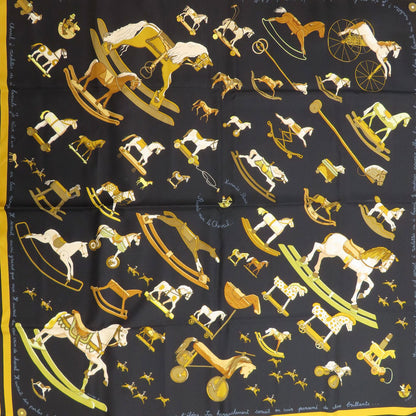 HERMES Carre90 Let's talk about horses Scarf Silk Ladies [Used]
