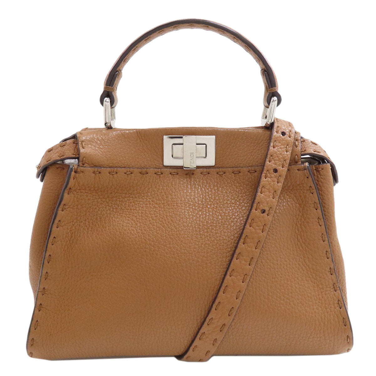 FENDI Peekaboo Mini Selleria 2WAY Handbag Calf Ladies [Used]
