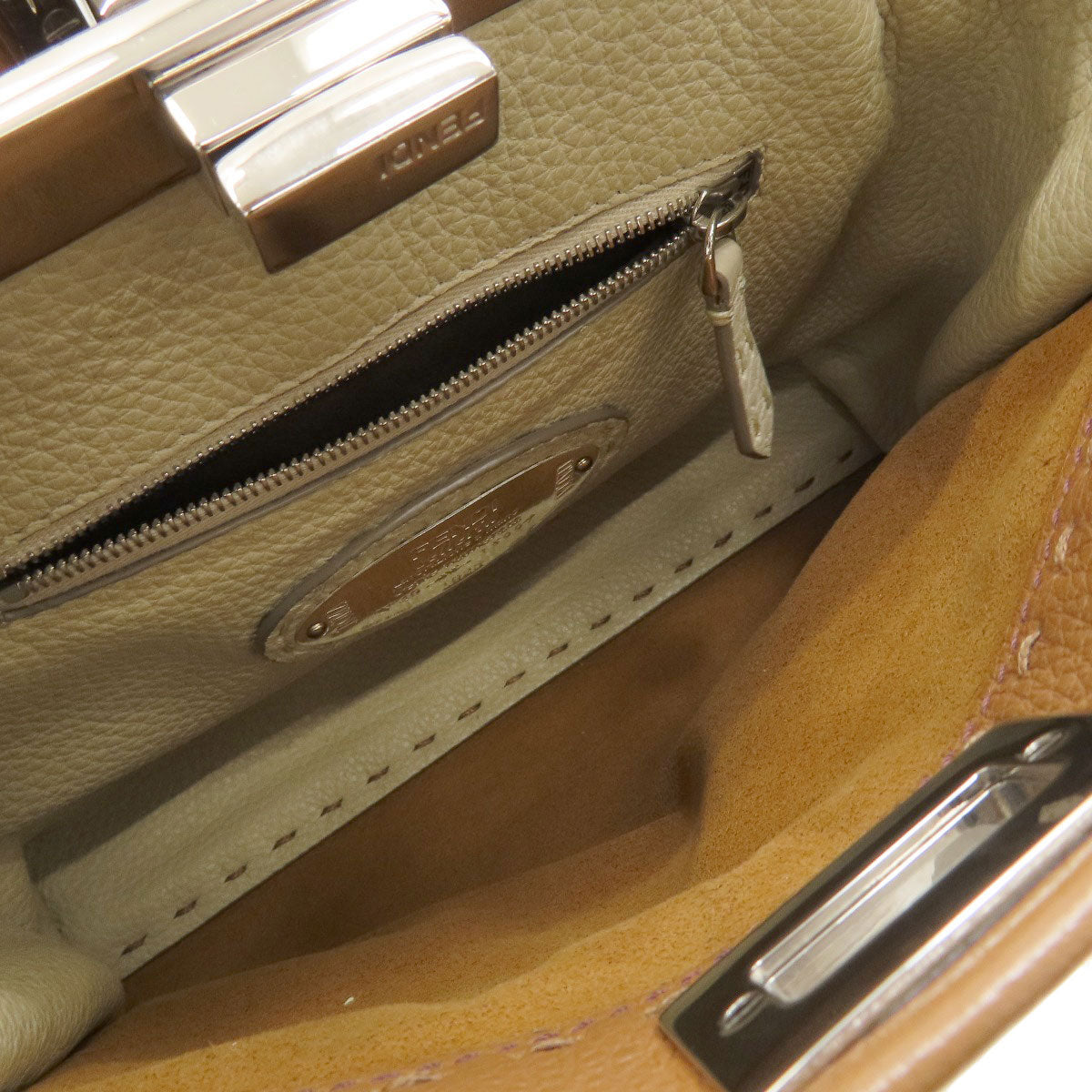 FENDI Peekaboo Mini Selleria 2WAY Handbag Calf Ladies [Used]