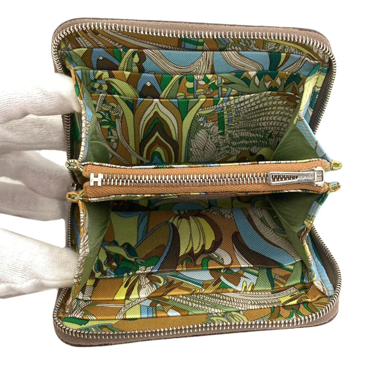 HERMES Azap Silkin Compact Etop SilverHardware coin purse Epsom Ladies [Used]