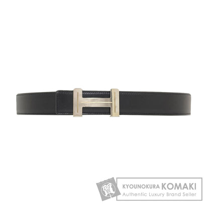HERMES H-belt, reversible, SilverHardware belt Box calf Togomens [Used]