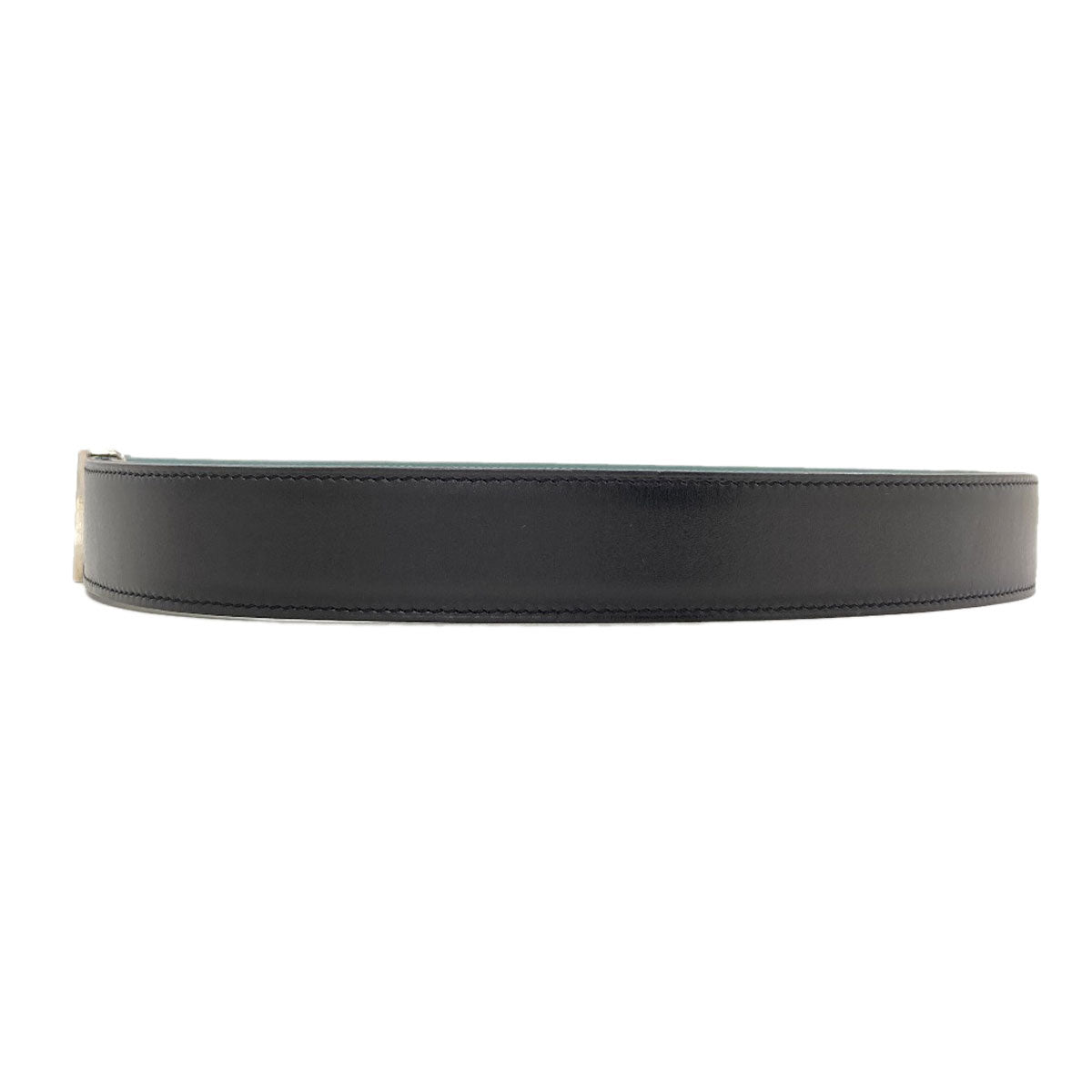 HERMES H-belt, reversible, SilverHardware belt Box calf Togomens [Used]