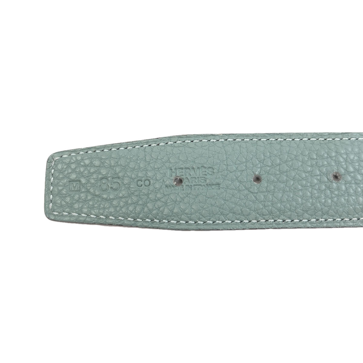 HERMES H-belt, reversible, SilverHardware belt Box calf Togomens [Used]