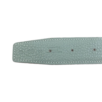 HERMES H-belt, reversible, SilverHardware belt Box calf Togomens [Used]