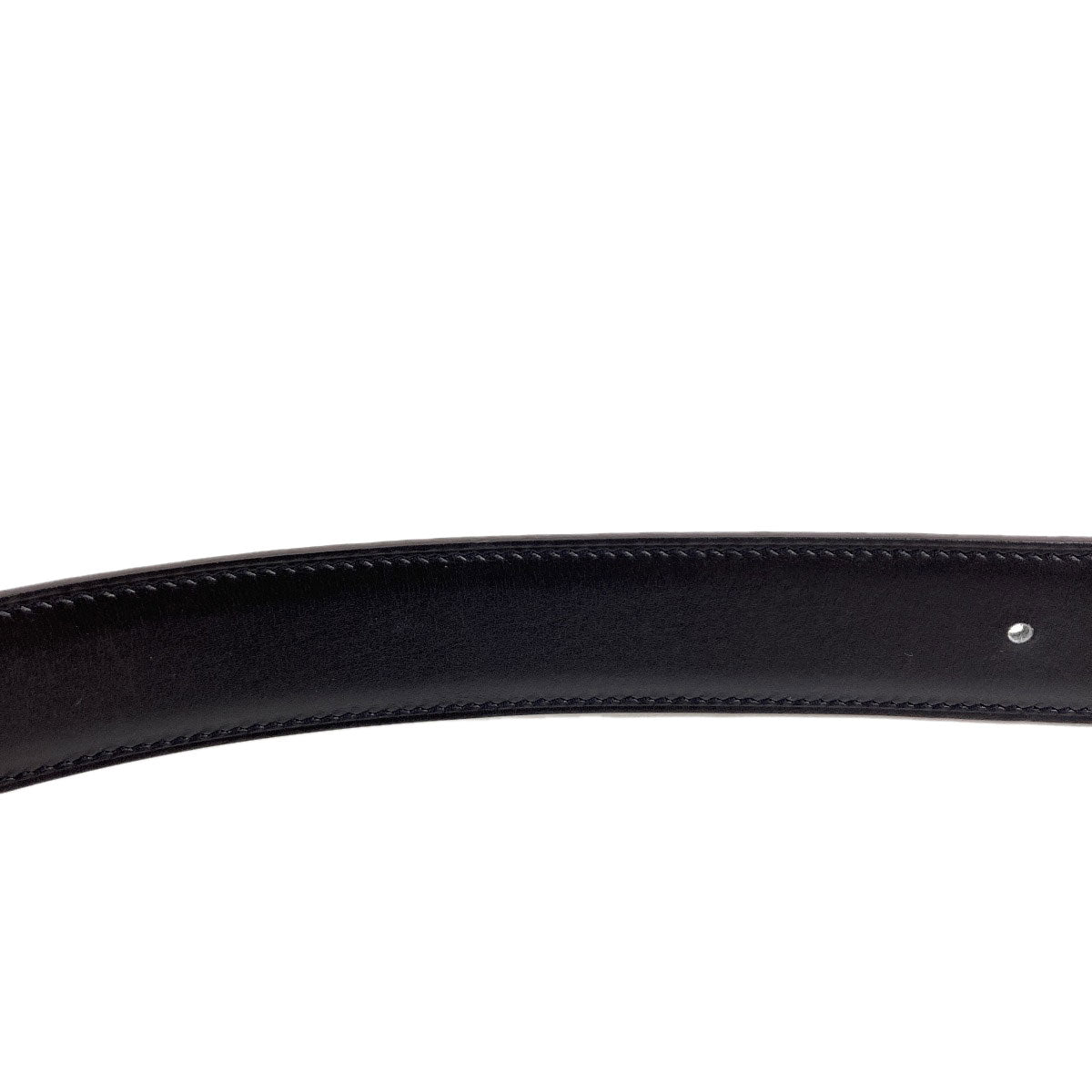 HERMES H-belt, reversible, SilverHardware belt Box calf Togomens [Used]