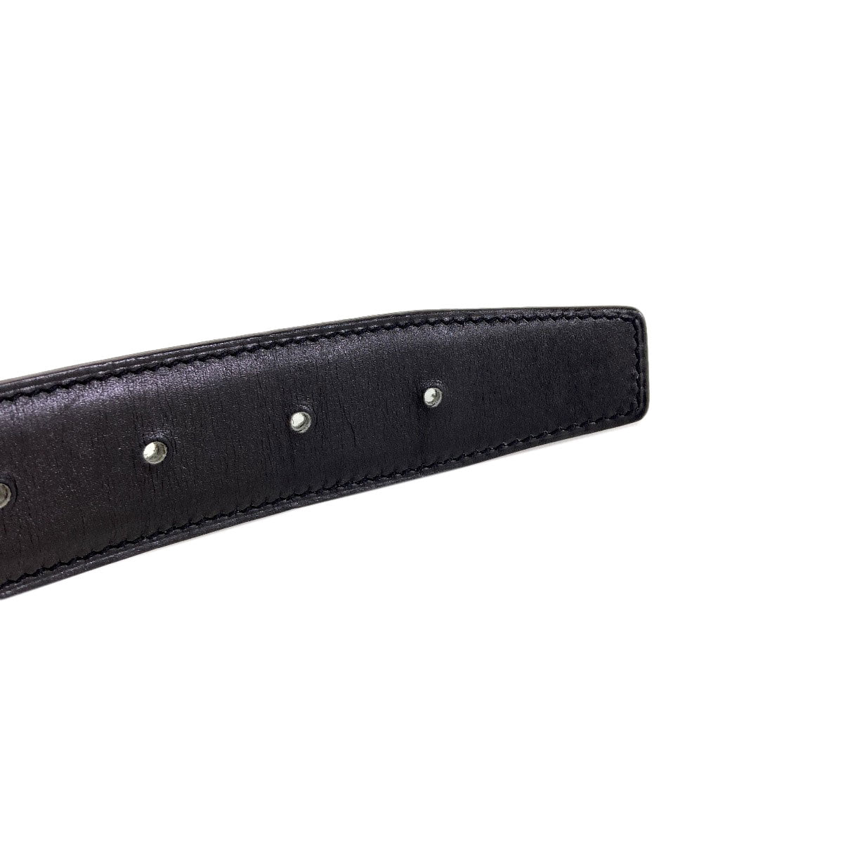 HERMES H-belt, reversible, SilverHardware belt Box calf Togomens [Used]