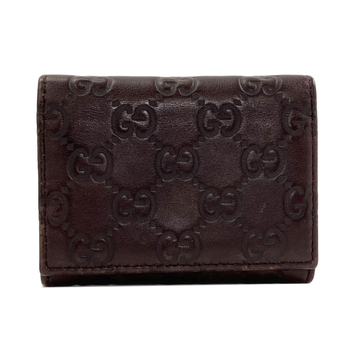 GUCCI 120965 GG signature guccissima Card Case Leather Ladies [Used]