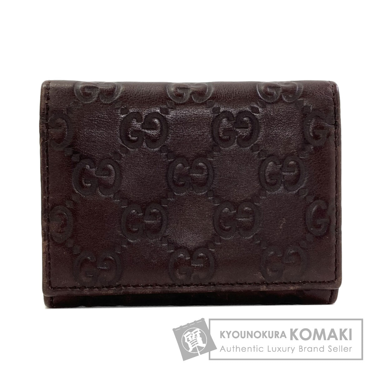 GUCCI 120965 GG signature guccissima Card Case Leather Ladies [Used]