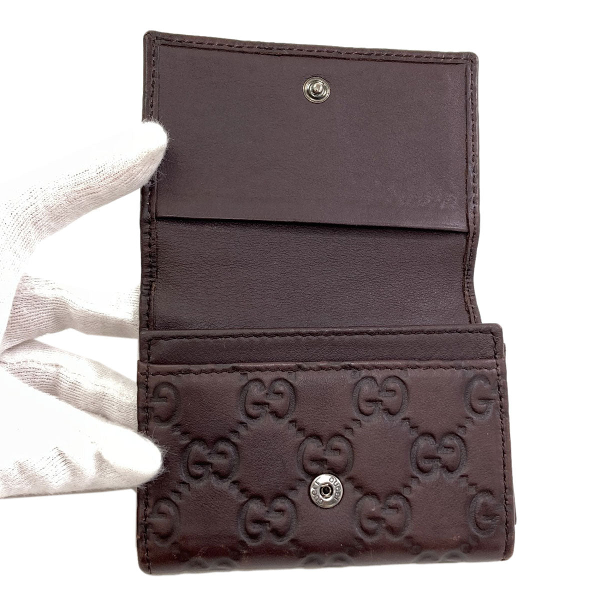 GUCCI 120965 GG signature guccissima Card Case Leather Ladies [Used]