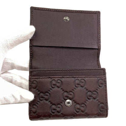 GUCCI 120965 GG signature guccissima Card Case Leather Ladies [Used]