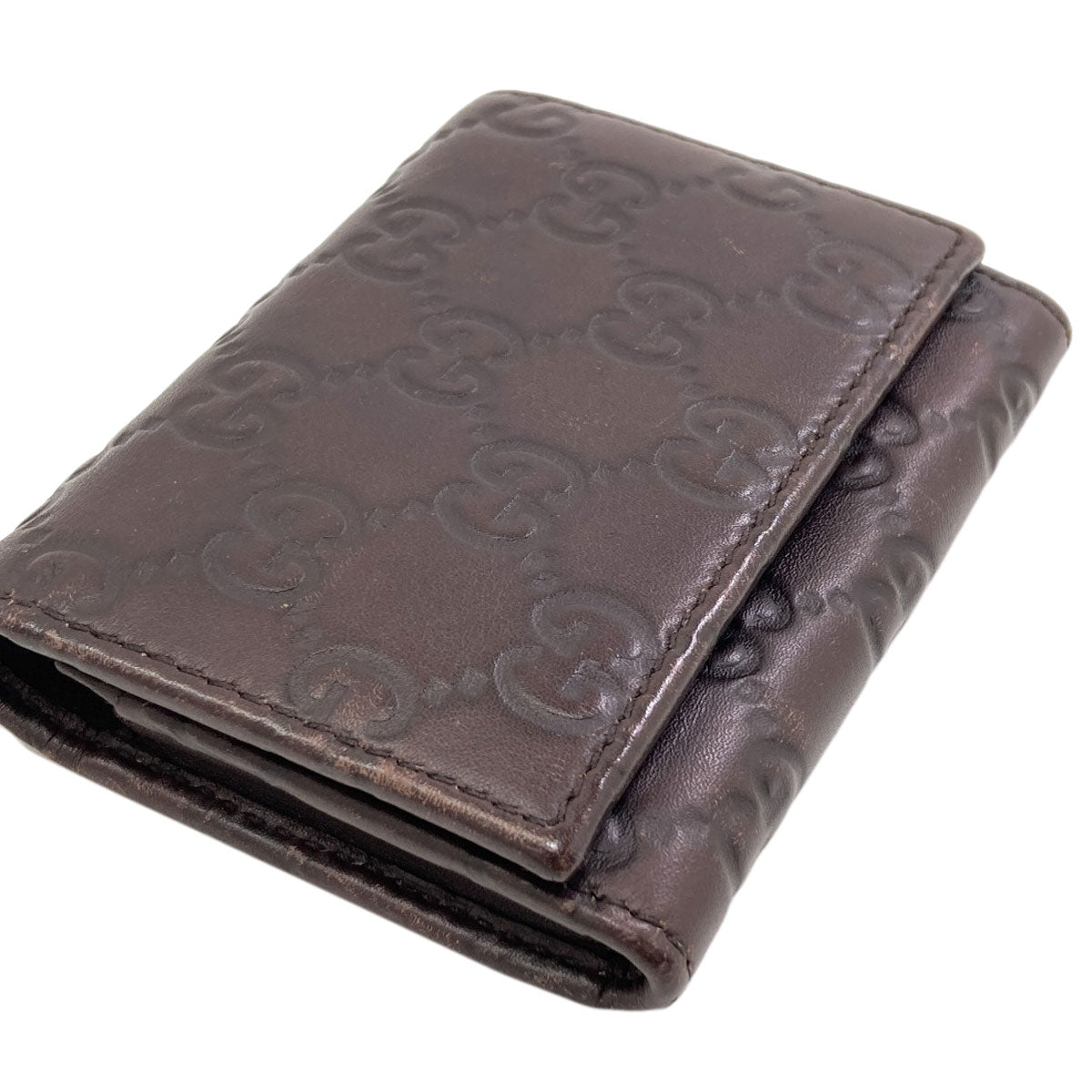 GUCCI 120965 GG signature guccissima Card Case Leather Ladies [Used]