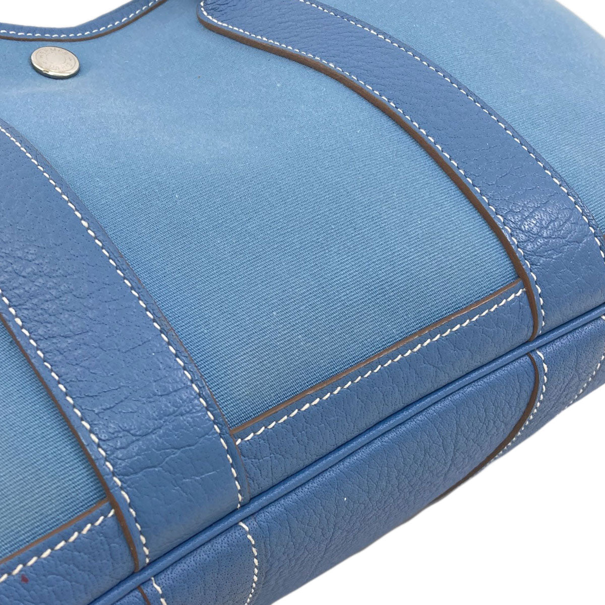 HERMES Garden Party TPM Blue Jean SilverHardware Handbag Towar Officche Ladies [Used]