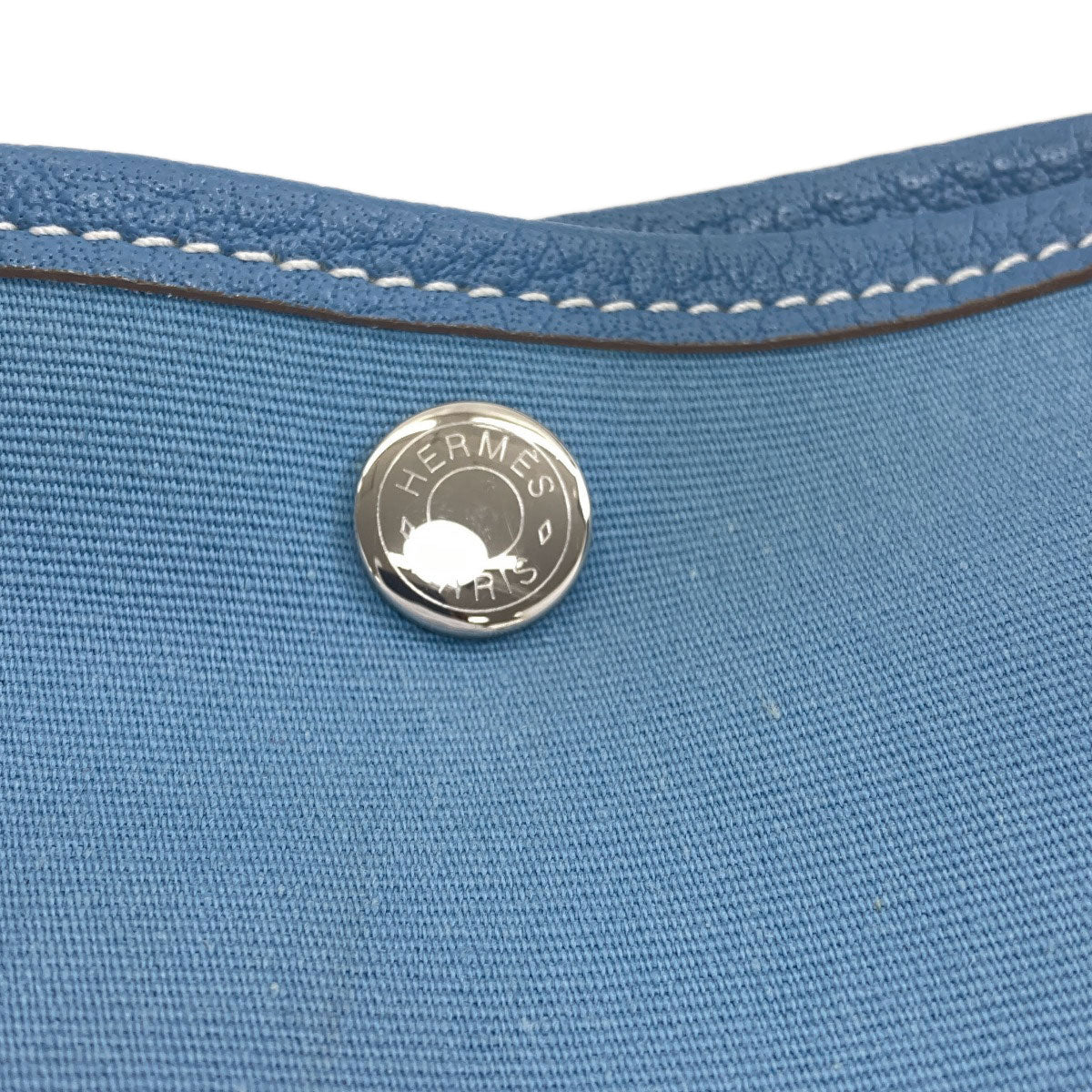 HERMES Garden Party TPM Blue Jean SilverHardware Handbag Towar Officche Ladies [Used]