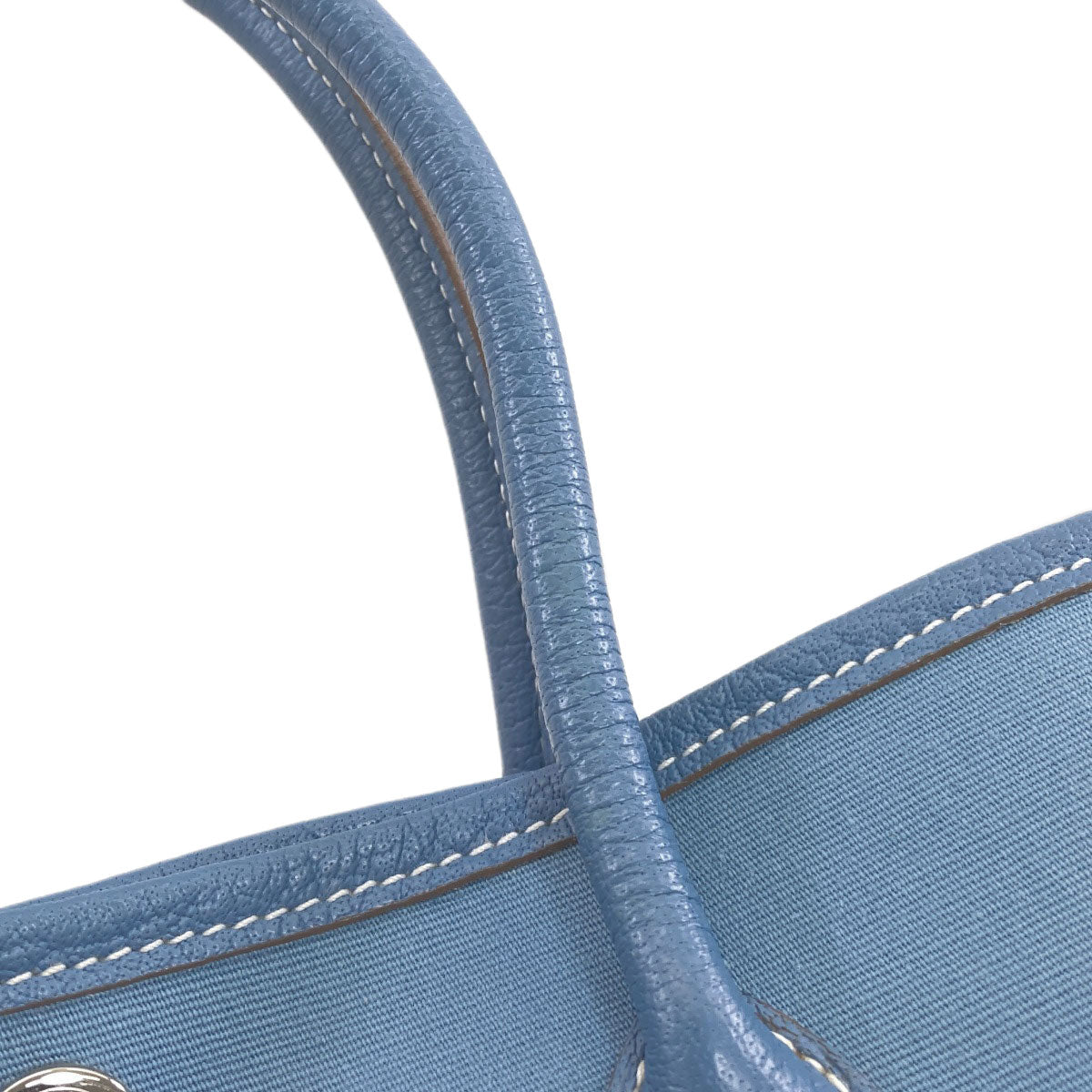 HERMES Garden Party TPM Blue Jean SilverHardware Handbag Towar Officche Ladies [Used]