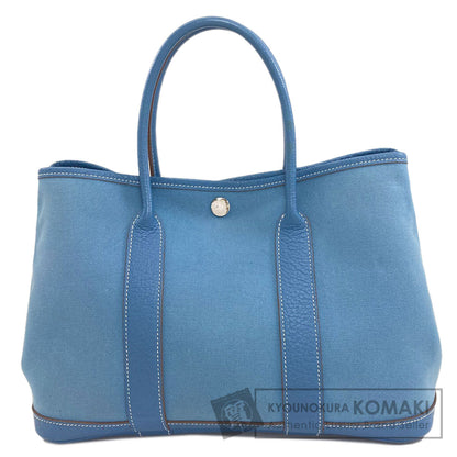 HERMES Garden Party TPM Blue Jean SilverHardware Handbag Towar Officche Ladies [Used]