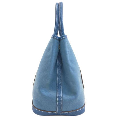 HERMES Garden Party TPM Blue Jean SilverHardware Handbag Towar Officche Ladies [Used]