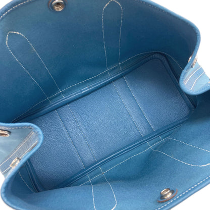 HERMES Garden Party TPM Blue Jean SilverHardware Handbag Towar Officche Ladies [Used]