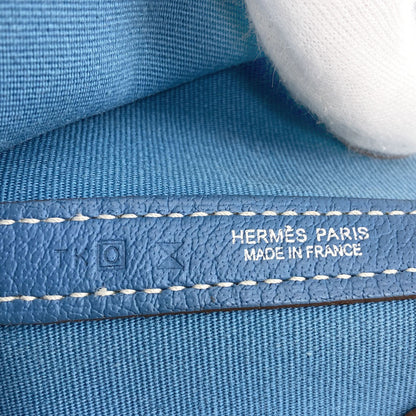 HERMES Garden Party TPM Blue Jean SilverHardware Handbag Towar Officche Ladies [Used]