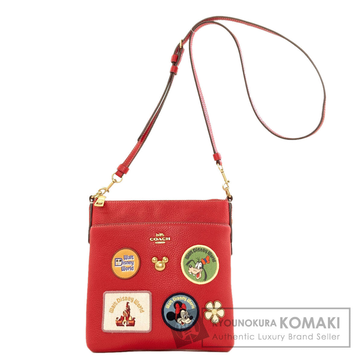 COACH C8574 Long Shoulder Disney Collaboration Shoulder Bag Leather Ladies [Used]