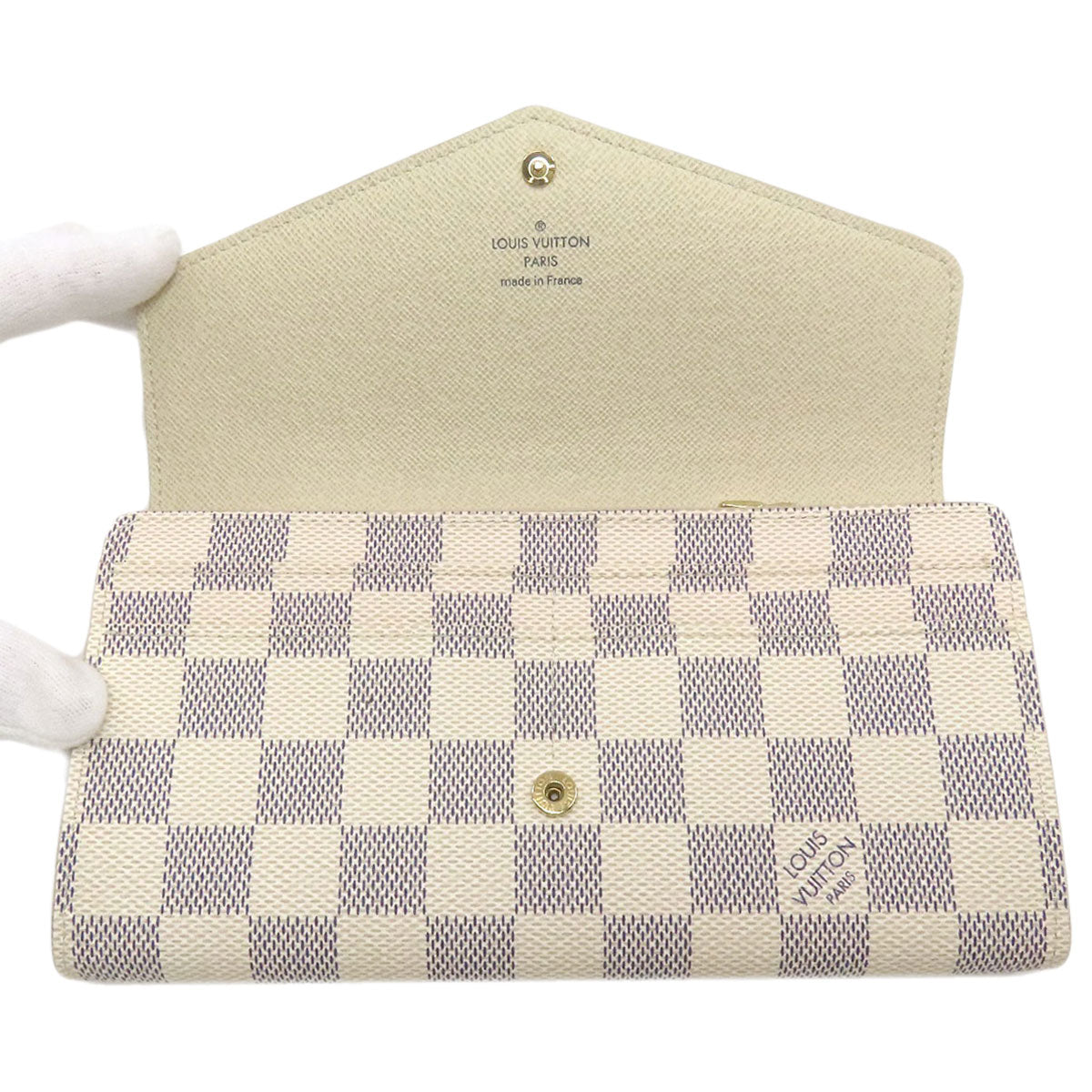 LOUIS VUITTON N63208 Portefeiulle Â· Sarah Long wallet (with coin pocket) Damier canvas Ladies [Used]