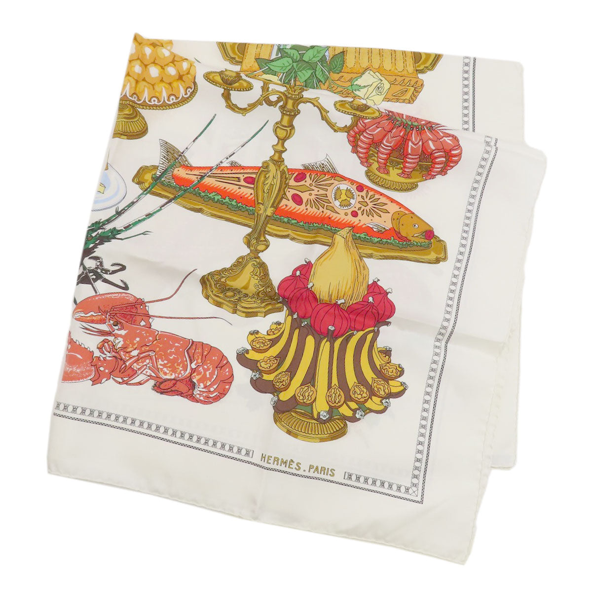 HERMES Carre90 Dinner Scarf Silk Ladies [Used]