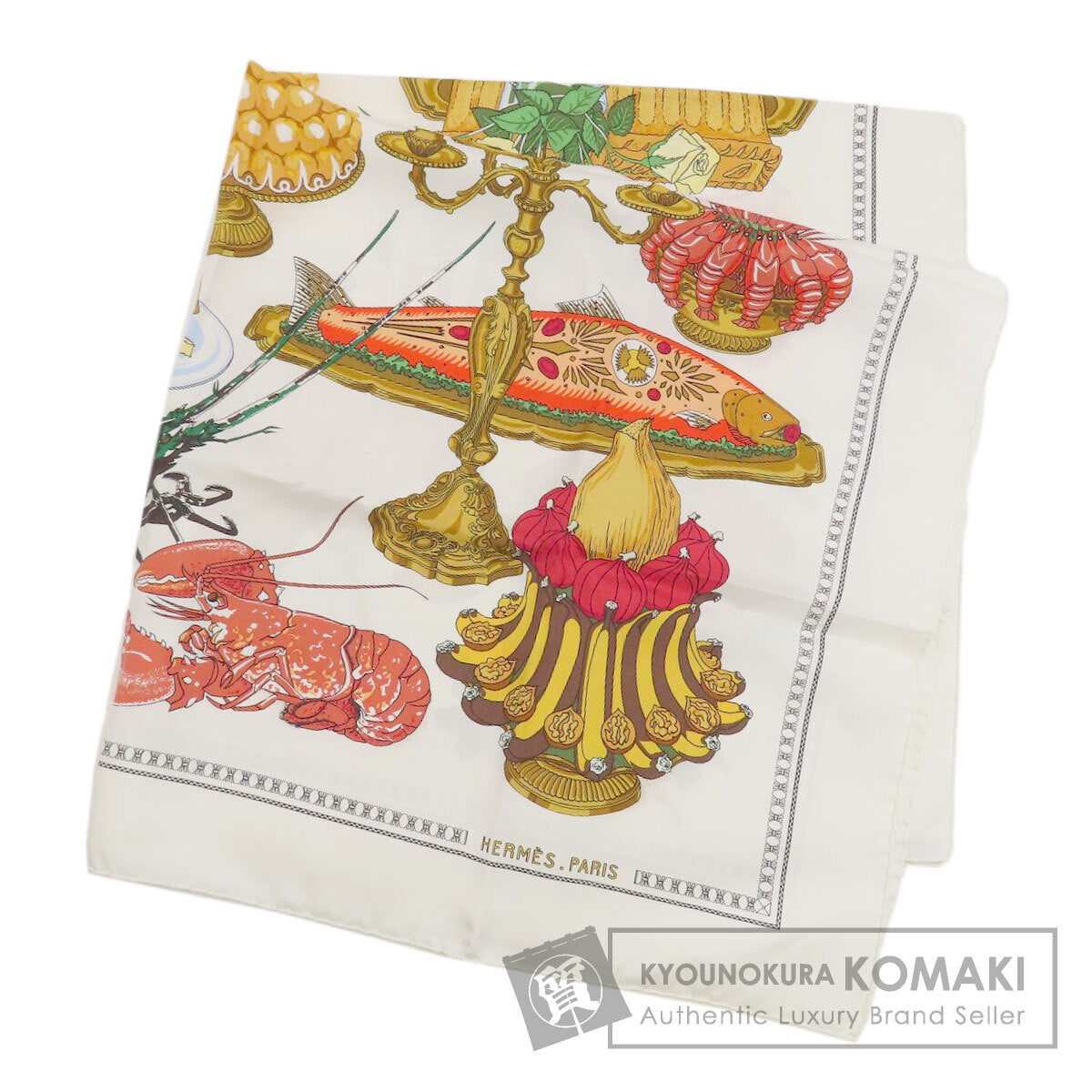 HERMES Carre90 Dinner Scarf Silk Ladies [Used]