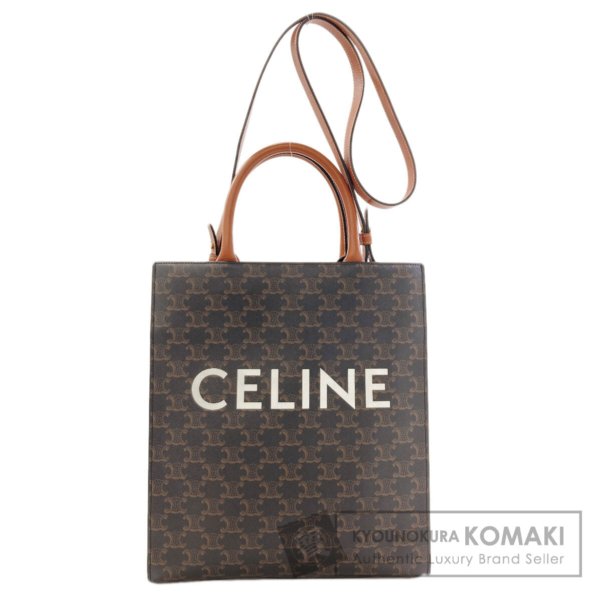 CELINE Vertical Cabas Triomphe 2WAY Tote Bag PVC Ladies [Used]