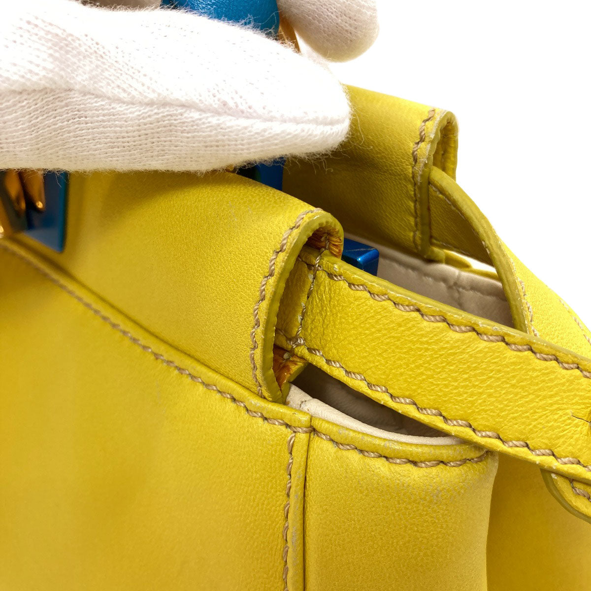 FENDI Peek-a-boo mini Handbag Calf Ladies [Used]