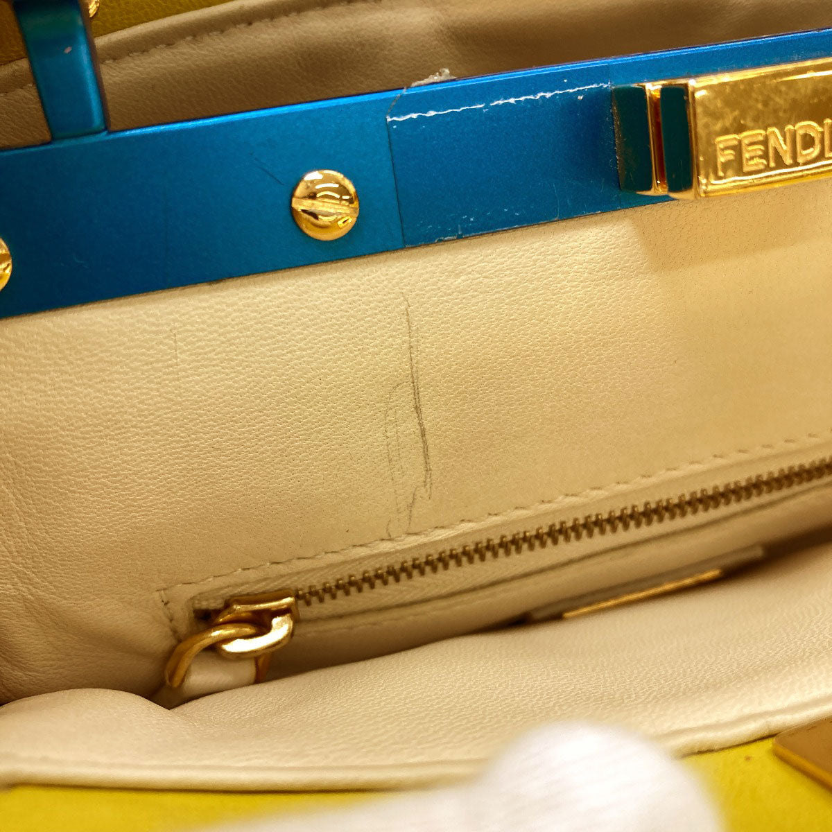 FENDI Peek-a-boo mini Handbag Calf Ladies [Used]