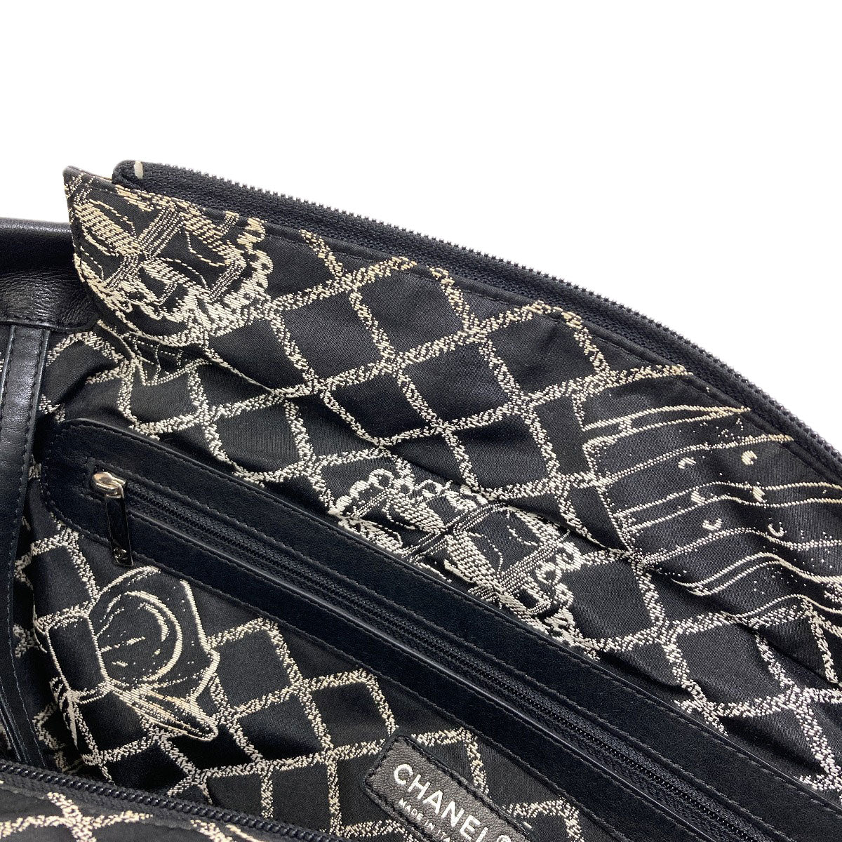 CHANEL Essential SilverHardware Tote Bag Calf Ladies [Used]