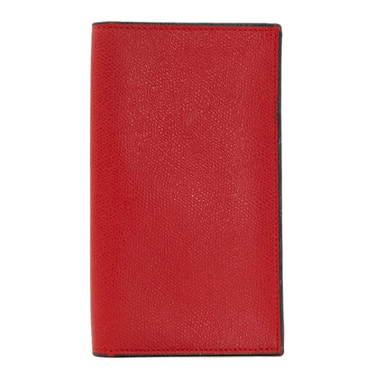 Valextra Simple design Long wallet (with coin pocket) Leather Ladies [Used]