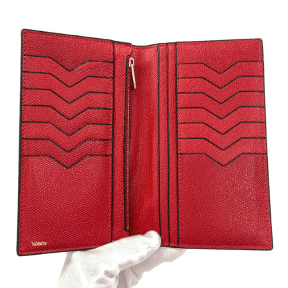 Valextra Simple design Long wallet (with coin pocket) Leather Ladies [Used]