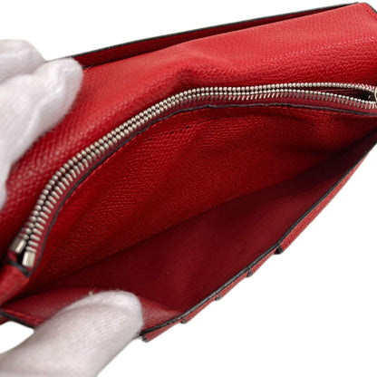 Valextra Simple design Long wallet (with coin pocket) Leather Ladies [Used]