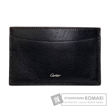 CARTIER logo Card Case Leather Ladies [Used]