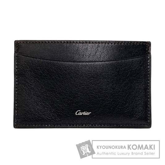 CARTIER logo Card Case Leather Ladies [Used]
