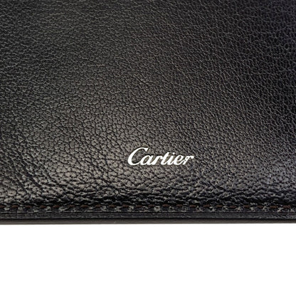 CARTIER logo Card Case Leather Ladies [Used]