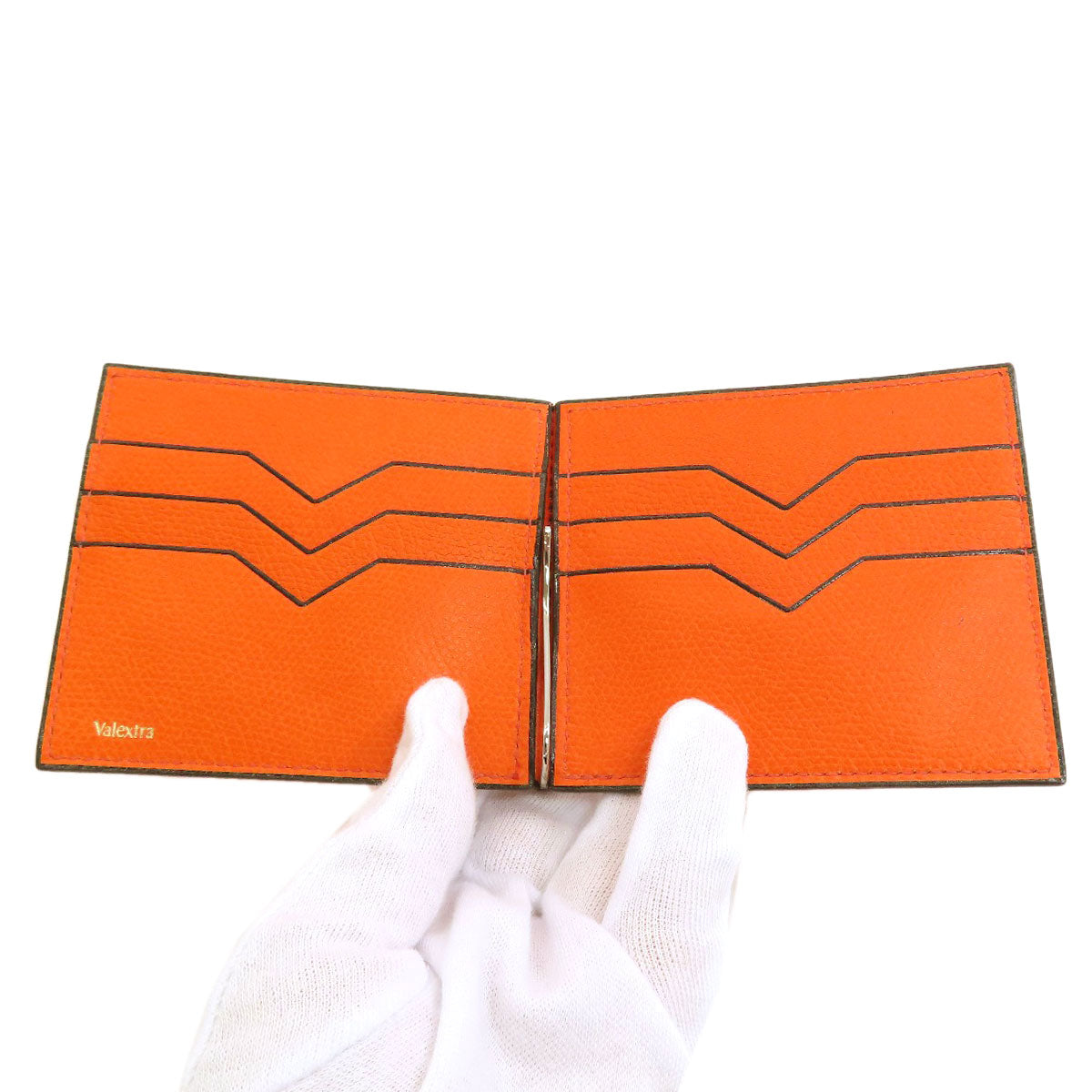 Valextra Money clip Bifold Wallet No Coin Pocket Leather mens [Used]
