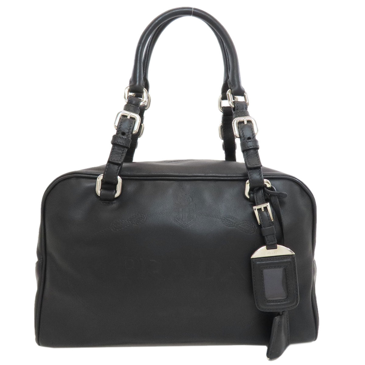 PRADA BR3091 Logo-embossed mini Boston bag (2-way) Boston bag Calf Ladies [Used]