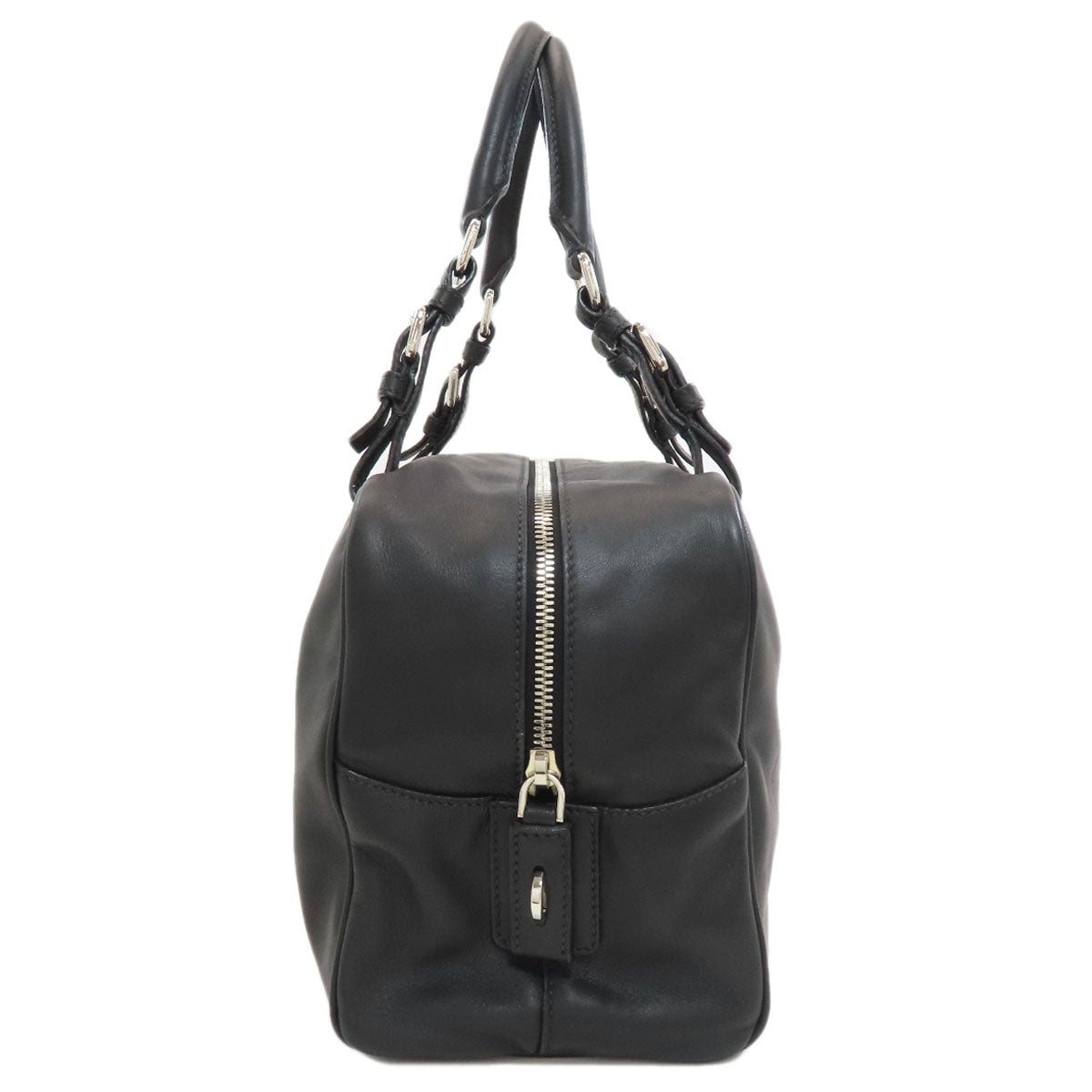 PRADA BR3091 Logo-embossed mini Boston bag (2-way) Boston bag Calf Ladies [Used]