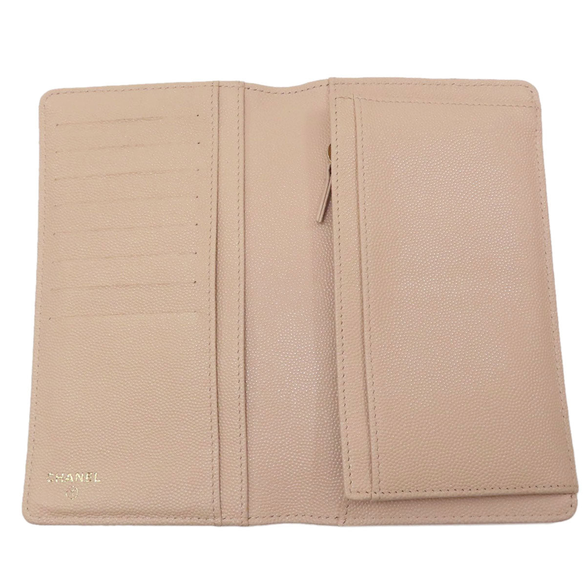 CHANEL COCO Mark GoldHardware Long wallet (with coin pocket) Grained Calfskin Skin Ladies [Used]